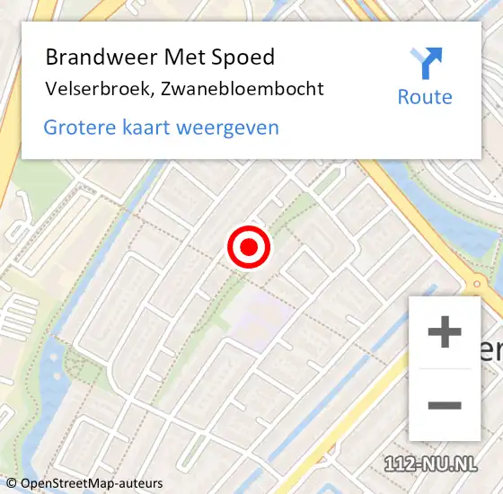 Locatie op kaart van de 112 melding: Brandweer Met Spoed Naar Velserbroek, Zwanebloembocht op 31 december 2019 16:21