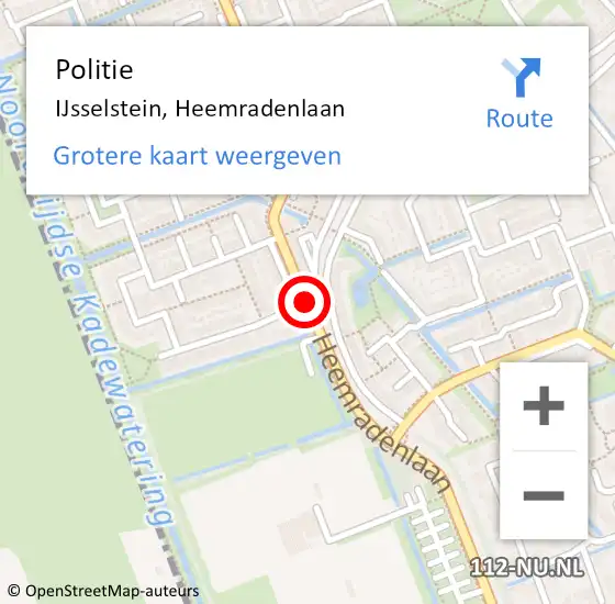 Locatie op kaart van de 112 melding: Politie IJsselstein, Heemradenlaan op 31 december 2019 16:26