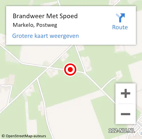 Locatie op kaart van de 112 melding: Brandweer Met Spoed Naar Markelo, Postweg op 31 december 2019 16:29