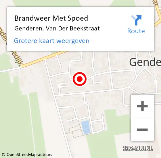 Locatie op kaart van de 112 melding: Brandweer Met Spoed Naar Genderen, Van Der Beekstraat op 31 december 2019 16:37