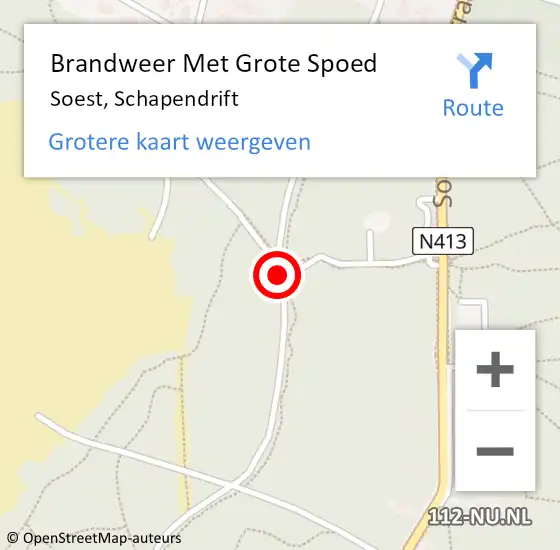 Locatie op kaart van de 112 melding: Brandweer Met Grote Spoed Naar Soest, Schapendrift op 31 december 2019 16:37