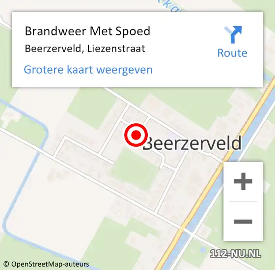 Locatie op kaart van de 112 melding: Brandweer Met Spoed Naar Beerzerveld, Liezenstraat op 31 december 2019 16:46