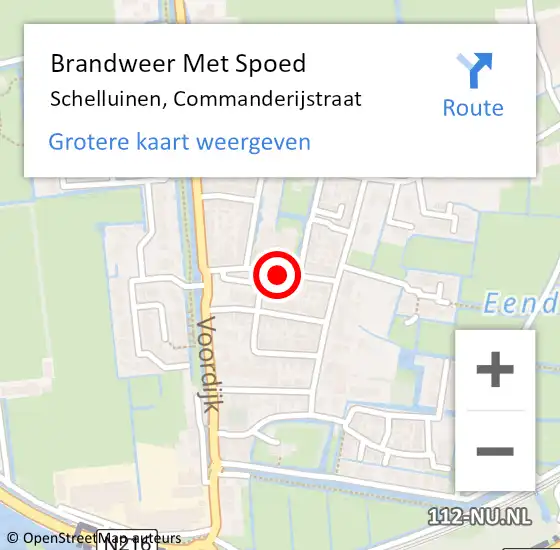 Locatie op kaart van de 112 melding: Brandweer Met Spoed Naar Schelluinen, Commanderijstraat op 31 december 2019 16:51