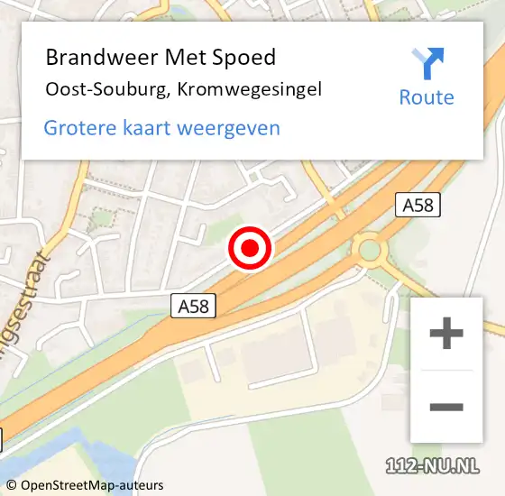 Locatie op kaart van de 112 melding: Brandweer Met Spoed Naar Oost-Souburg, Kromwegesingel op 31 december 2019 16:54