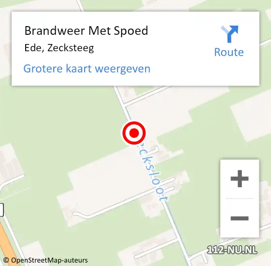 Locatie op kaart van de 112 melding: Brandweer Met Spoed Naar Ede, Zecksteeg op 31 december 2019 17:06