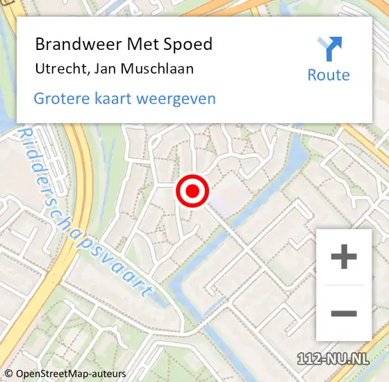 Locatie op kaart van de 112 melding: Brandweer Met Spoed Naar Utrecht, Jan Muschlaan op 31 december 2019 17:07