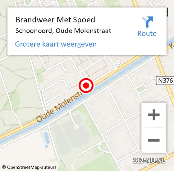 Locatie op kaart van de 112 melding: Brandweer Met Spoed Naar Schoonoord, Oude Molenstraat op 31 december 2019 17:12