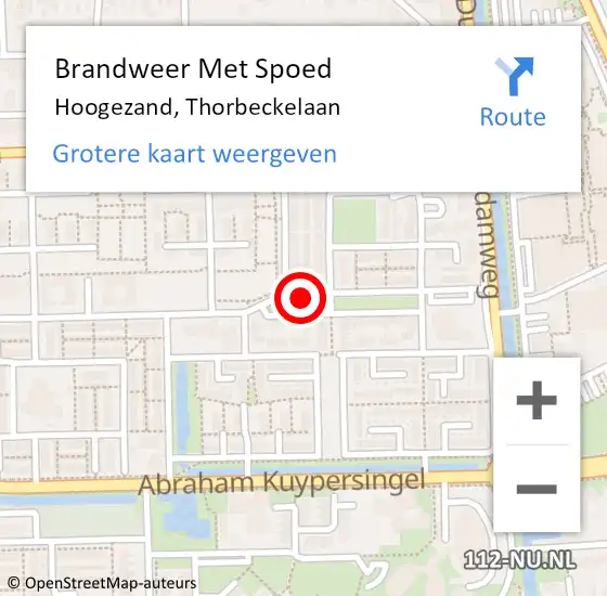 Locatie op kaart van de 112 melding: Brandweer Met Spoed Naar Hoogezand, Thorbeckelaan op 31 december 2019 17:37