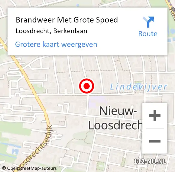 Locatie op kaart van de 112 melding: Brandweer Met Grote Spoed Naar Loosdrecht, Berkenlaan op 31 december 2019 17:51