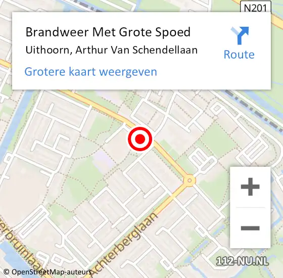 Locatie op kaart van de 112 melding: Brandweer Met Grote Spoed Naar Uithoorn, Arthur Van Schendellaan op 31 december 2019 18:09