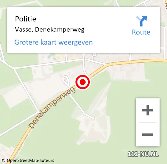 Locatie op kaart van de 112 melding: Politie Vasse, Denekamperweg op 31 december 2019 18:16