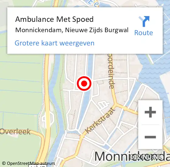 Locatie op kaart van de 112 melding: Ambulance Met Spoed Naar Monnickendam, Nieuwe Zijds Burgwal op 31 december 2019 18:18
