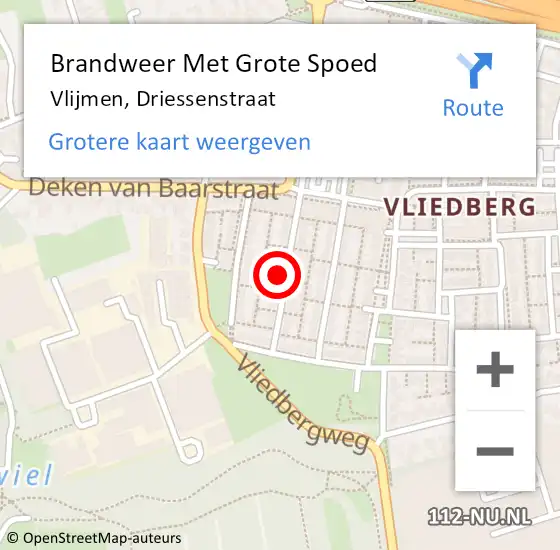 Locatie op kaart van de 112 melding: Brandweer Met Grote Spoed Naar Vlijmen, Driessenstraat op 31 december 2019 18:20