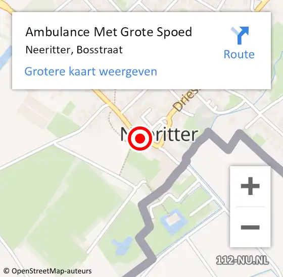 Locatie op kaart van de 112 melding: Ambulance Met Grote Spoed Naar Neeritter, Bosstraat op 31 december 2019 18:35