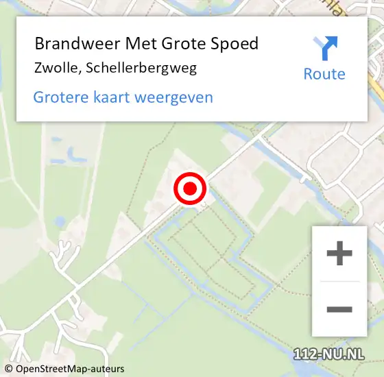 Locatie op kaart van de 112 melding: Brandweer Met Grote Spoed Naar Zwolle, Schellerbergweg op 31 december 2019 18:36