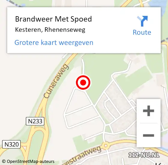 Locatie op kaart van de 112 melding: Brandweer Met Spoed Naar Kesteren, Rhenenseweg op 31 december 2019 18:38