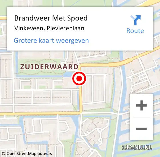 Locatie op kaart van de 112 melding: Brandweer Met Spoed Naar Vinkeveen, Plevierenlaan op 31 december 2019 18:39