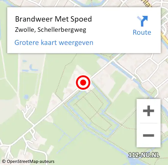 Locatie op kaart van de 112 melding: Brandweer Met Spoed Naar Zwolle, Schellerbergweg op 31 december 2019 18:50