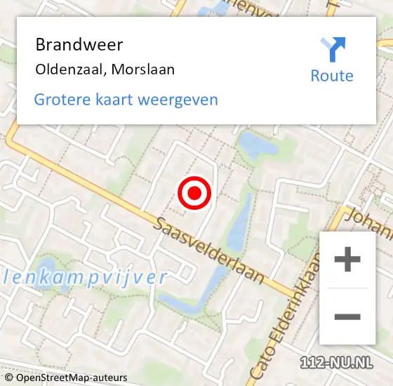 Locatie op kaart van de 112 melding: Brandweer Oldenzaal, Morslaan op 31 december 2019 19:16