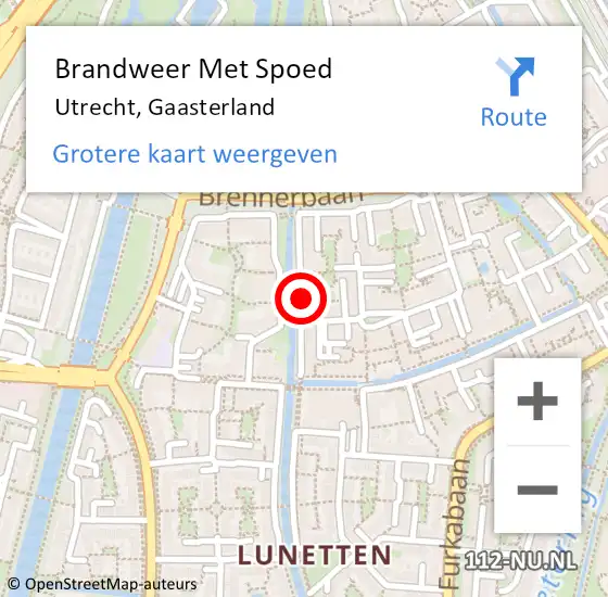 Locatie op kaart van de 112 melding: Brandweer Met Spoed Naar Utrecht, Gaasterland op 31 december 2019 19:21