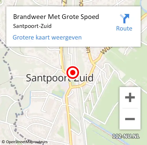 Locatie op kaart van de 112 melding: Brandweer Met Grote Spoed Naar Santpoort-Zuid op 31 december 2019 19:26