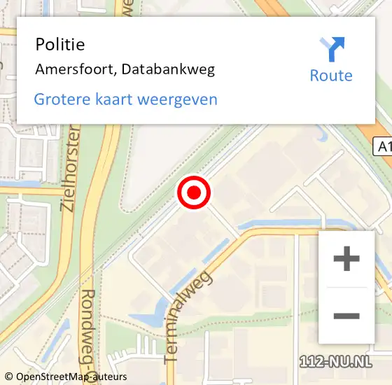 Locatie op kaart van de 112 melding: Politie Amersfoort, Databankweg op 31 december 2019 19:38