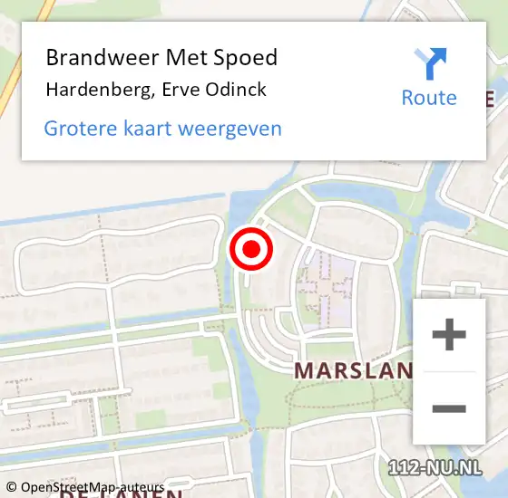 Locatie op kaart van de 112 melding: Brandweer Met Spoed Naar Hardenberg, Erve Odinck op 31 december 2019 19:40