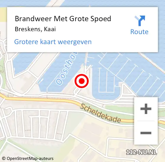 Locatie op kaart van de 112 melding: Brandweer Met Grote Spoed Naar Breskens, Kaai op 31 december 2019 20:01