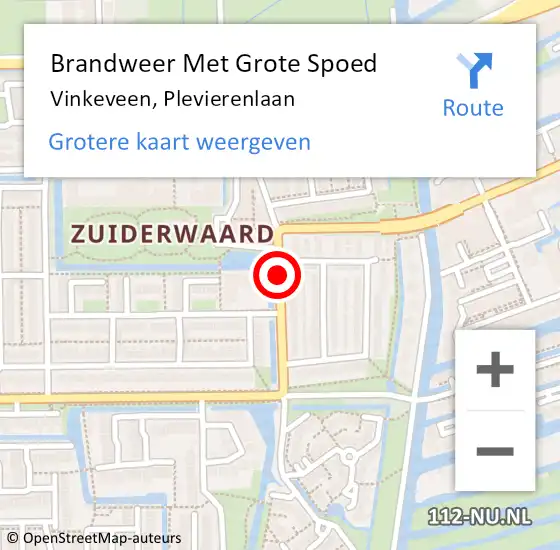 Locatie op kaart van de 112 melding: Brandweer Met Grote Spoed Naar Vinkeveen, Plevierenlaan op 31 december 2019 20:10