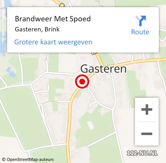 Locatie op kaart van de 112 melding: Brandweer Met Spoed Naar Gasteren, Brink op 31 december 2019 20:21