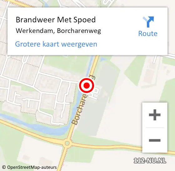 Locatie op kaart van de 112 melding: Brandweer Met Spoed Naar Werkendam, Borcharenweg op 31 december 2019 20:23