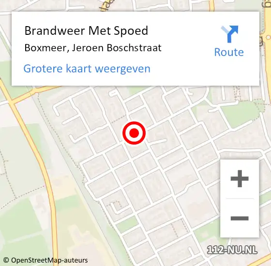 Locatie op kaart van de 112 melding: Brandweer Met Spoed Naar Boxmeer, Jeroen Boschstraat op 31 december 2019 20:27