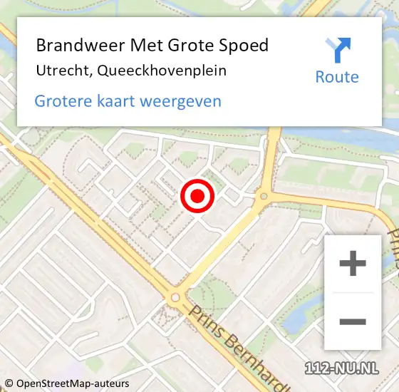 Locatie op kaart van de 112 melding: Brandweer Met Grote Spoed Naar Utrecht, Queeckhovenplein op 31 december 2019 20:32