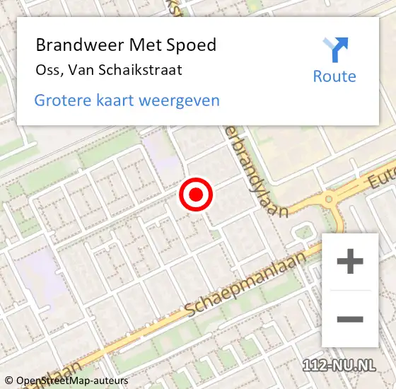 Locatie op kaart van de 112 melding: Brandweer Met Spoed Naar Oss, Van Schaikstraat op 31 december 2019 20:34