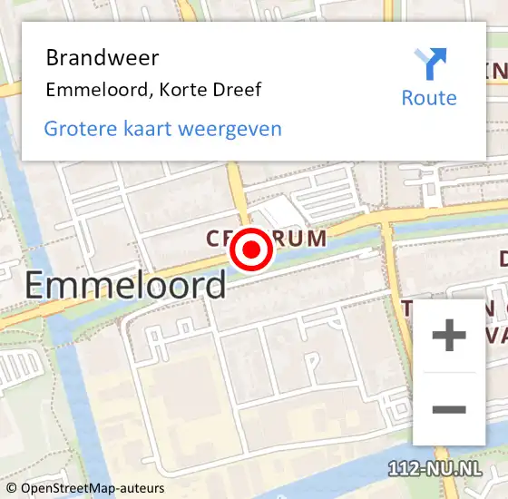 Locatie op kaart van de 112 melding: Brandweer Emmeloord, Korte Dreef op 31 december 2019 20:37