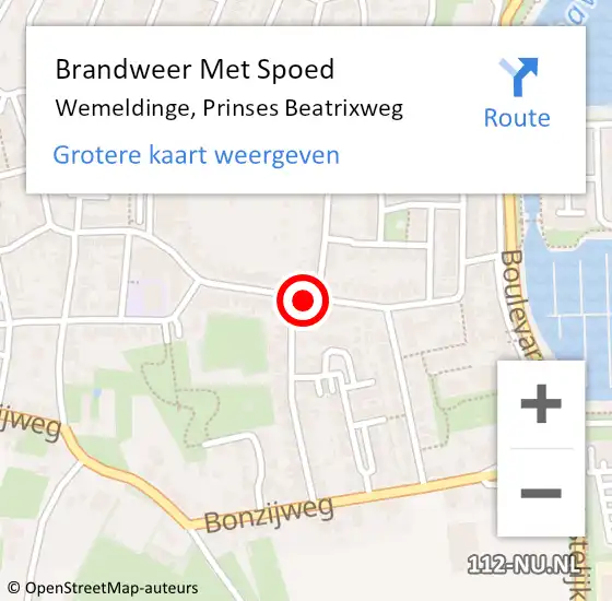 Locatie op kaart van de 112 melding: Brandweer Met Spoed Naar Wemeldinge, Prinses Beatrixweg op 31 december 2019 20:56