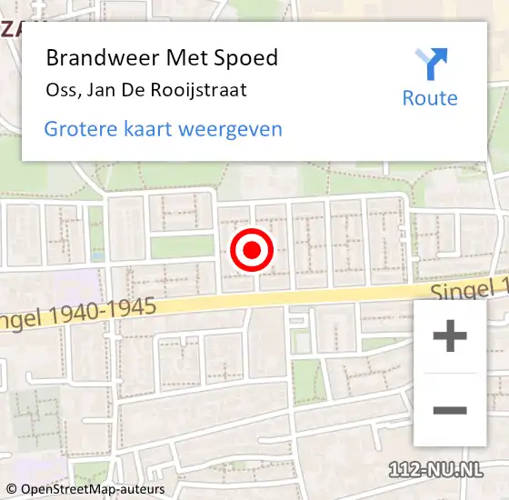 Locatie op kaart van de 112 melding: Brandweer Met Spoed Naar Oss, Jan De Rooijstraat op 31 december 2019 21:13