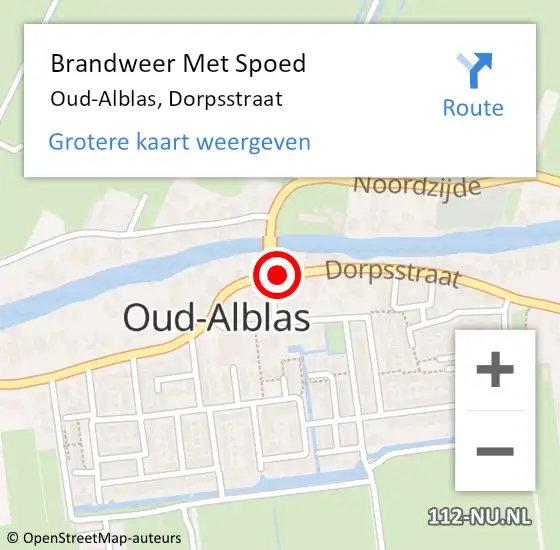 Locatie op kaart van de 112 melding: Brandweer Met Spoed Naar Oud-Alblas, Dorpsstraat op 31 december 2019 21:15