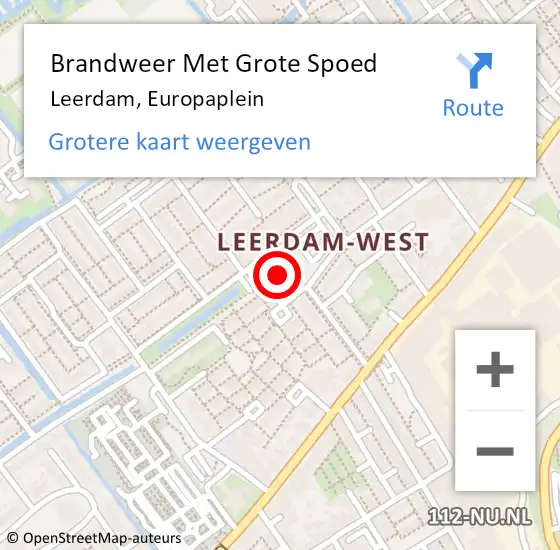 Locatie op kaart van de 112 melding: Brandweer Met Grote Spoed Naar Leerdam, Europaplein op 31 december 2019 21:25