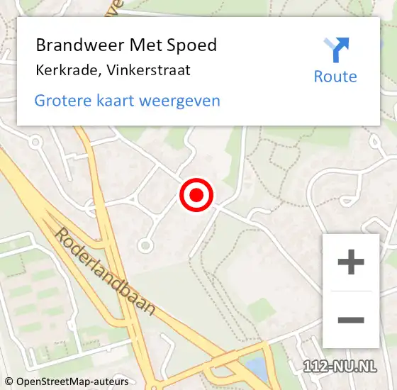 Locatie op kaart van de 112 melding: Brandweer Met Spoed Naar Kerkrade, Vinkerstraat op 31 december 2019 21:27