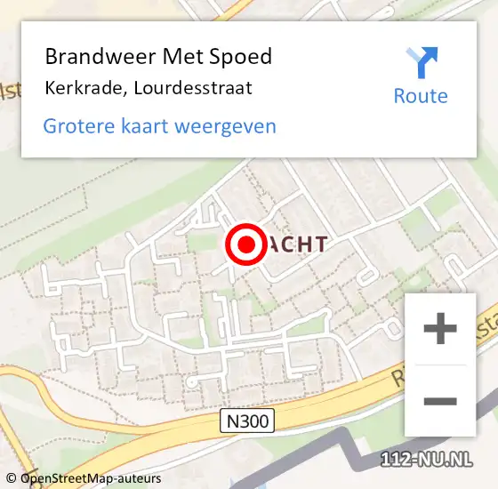 Locatie op kaart van de 112 melding: Brandweer Met Spoed Naar Kerkrade, Lourdesstraat op 31 december 2019 21:27