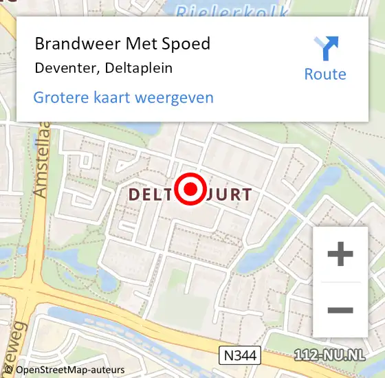 Locatie op kaart van de 112 melding: Brandweer Met Spoed Naar Deventer, Deltaplein op 31 december 2019 21:28