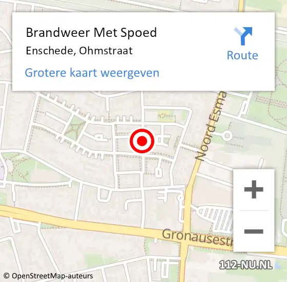 Locatie op kaart van de 112 melding: Brandweer Met Spoed Naar Enschede, Ohmstraat op 31 december 2019 21:30