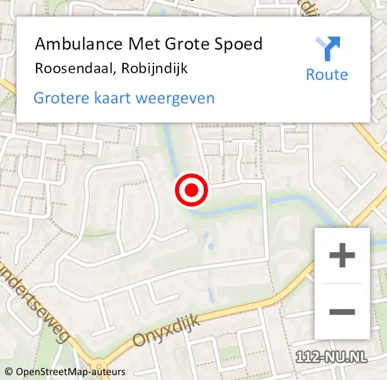 Locatie op kaart van de 112 melding: Ambulance Met Grote Spoed Naar Roosendaal, Robijndijk op 31 december 2019 21:32