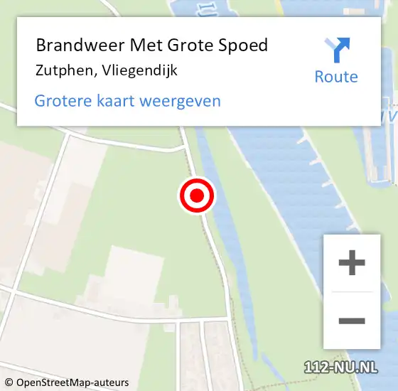 Locatie op kaart van de 112 melding: Brandweer Met Grote Spoed Naar Zutphen, Vliegendijk op 31 december 2019 21:52