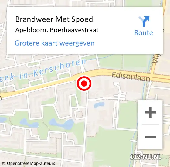 Locatie op kaart van de 112 melding: Brandweer Met Spoed Naar Apeldoorn, Boerhaavestraat op 31 december 2019 21:55