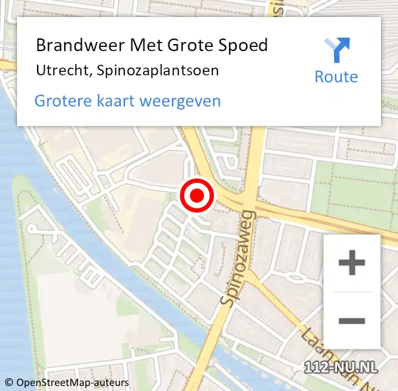 Locatie op kaart van de 112 melding: Brandweer Met Grote Spoed Naar Utrecht, Spinozaplantsoen op 31 december 2019 21:55