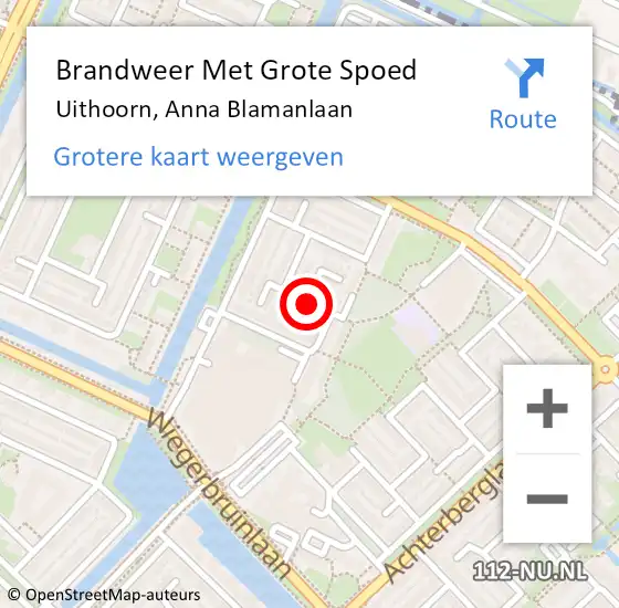 Locatie op kaart van de 112 melding: Brandweer Met Grote Spoed Naar Uithoorn, Anna Blamanlaan op 31 december 2019 21:59