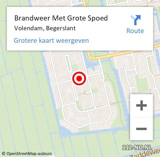 Locatie op kaart van de 112 melding: Brandweer Met Grote Spoed Naar Volendam, Begerslant op 31 december 2019 22:49