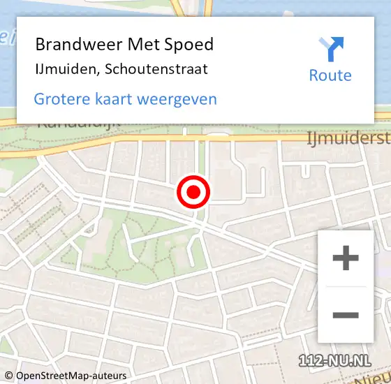 Locatie op kaart van de 112 melding: Brandweer Met Spoed Naar IJmuiden, Schoutenstraat op 31 december 2019 22:52